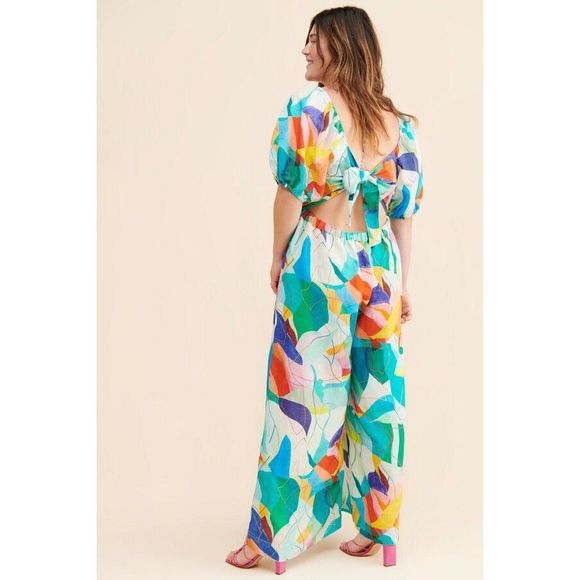 New Anthropologie Ranna Gill Tie-Back Cutout Jumpsuit Size  3x - Picture 2 of 9